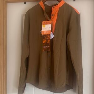 Beretta Men's Two-Tone Casual Shirt - Olive and Orange